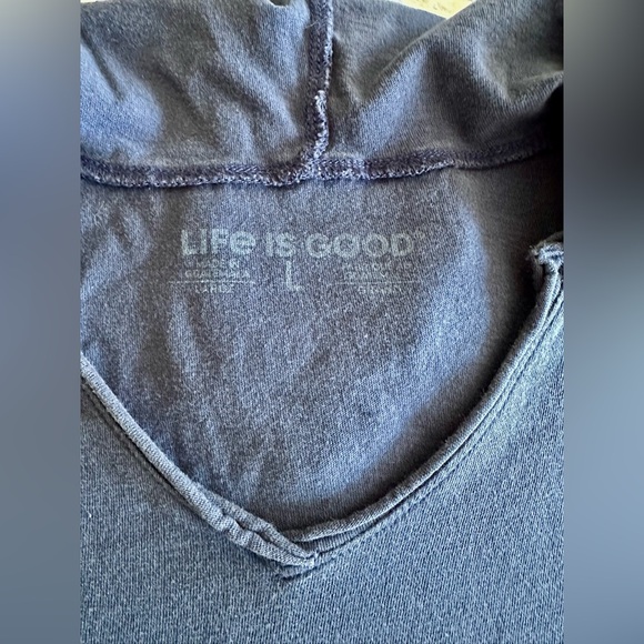Life Is Good Blue Long Sleeve Tee with Inspirational Text - Picture 5 of 8